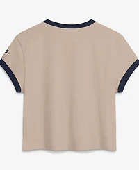 Nike Women's Cream New York Giants Rewind Ringer Mod Cropped T-Shirt