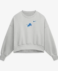 Nike Women's Gray Detroit Lions Oversized Primetime Phoenix Fleece Sweatshirt