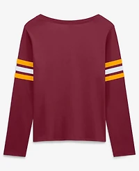 Fanatics Women's Burgundy Washington Commanders Team First Coverage Scheme Lace-UpLong sleeves T-Shirt