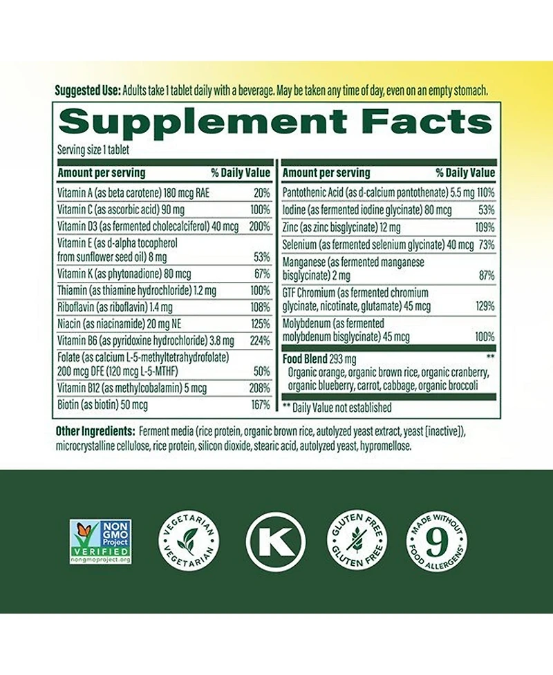 MegaFood Men's 55 Plus One Daily Multivitamin, 120 Tablets