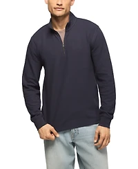Lucky Brand Men's Mock Neck Quarter-Zip Textured Pullover Sweater