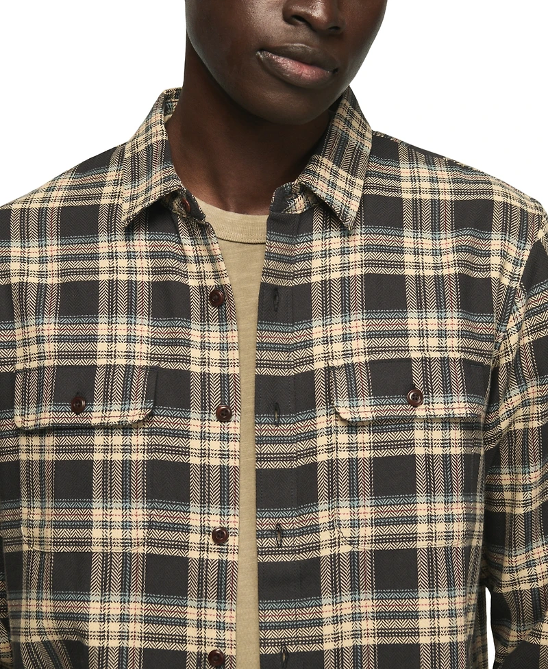Lucky Brand Men's Humboldt Herringbone Plaid Shirt