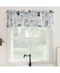 No. 918 Java Joy Cotton Blend Semi-Sheer Rod Pocket Kitchen Curtain Valance