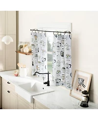 No. 918 Java Joy Cotton Blend Semi-Sheer Rod Pocket Kitchen Curtain Tier Pair