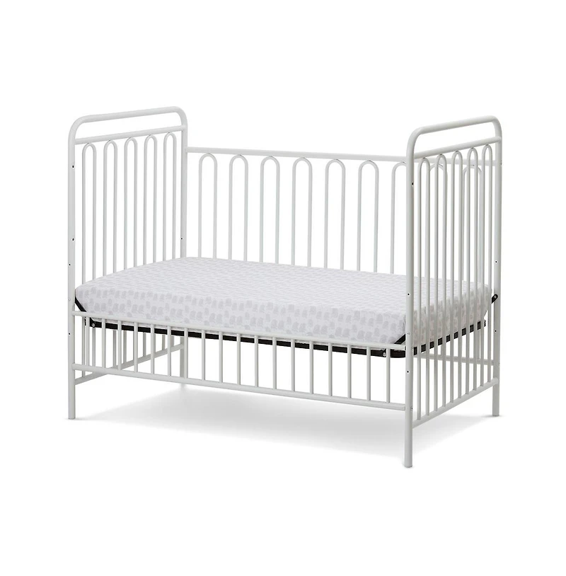 L.a. Baby Trinity 3 in 1 Convertible Full Sized Metal Crib in Alabaster