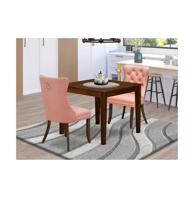 East West Furniture 3 Piece Dining Room Furniture Set