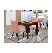 East West Furniture 3 Piece Dining Room Furniture Set