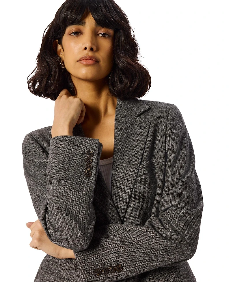 Whistles Women's Herringbone Wool Blazer