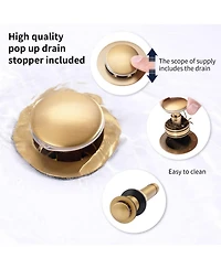 Phying 4 Inch Bathroom Faucet 2-Handle Vanity Sink Faucet with Pop-up Drain Assembly and Water Supply Hoses Modern Basin Mixer Tap for Bathroom