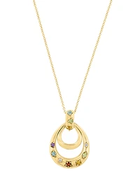 Effy Collection Multi-Gemstone (1/4 ct. t.w.) & Diamond Accent Pendant Necklace in 14k Yellow Gold Over Sterling Silver