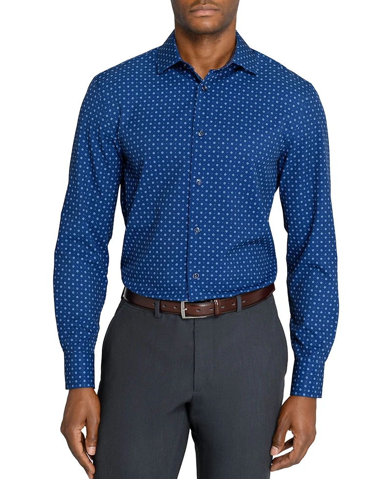 ConStruct Men's Slim-Fit 4-Way Stretch Floral-Print Dress Shirt