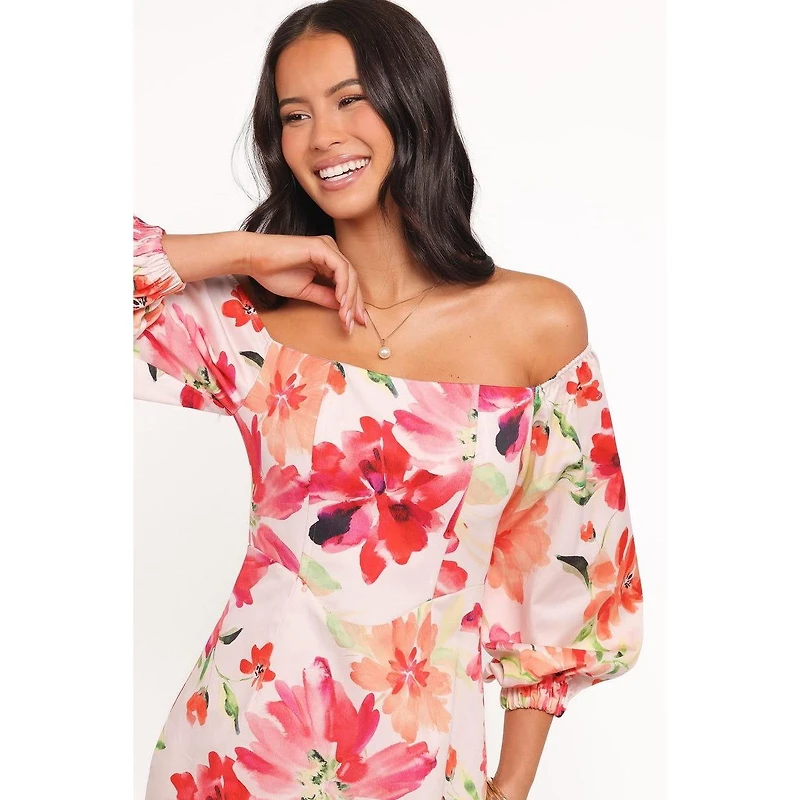 Petal and Pup Women's Annette Floral 3/4-Sleeve Mini Dress