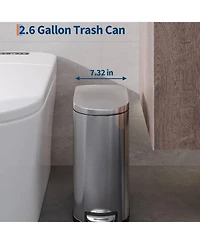gaomon 2.6 Gallon Stainless Steel Step-on Trash Can
