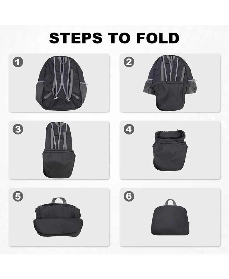 Aronkl 20L Water Resistant Foldable Packable Hiking Daypack for Outdoor Camping, Daily Walking and Casual Lifestyle Travel Sports