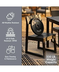 WestinTrends Modern Hdpe Outdoor Armless Patio Dining Chairs (Set of 2)