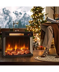 Ecooso 3-Sided Electric Fireplace 1500W Recessed Fireplace Insert