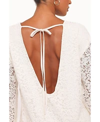 Petal and Pup Women's Lula Long-Sleeve Lace Back-Tie Mini Dress