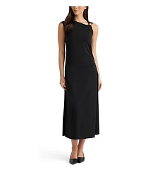 Ellen Tracy Women's Sleeveless Asymmetrical-Neck Knit Dress