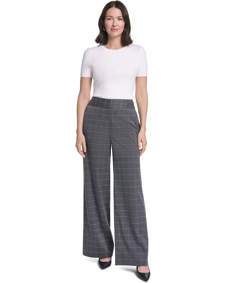 Calvin Klein Women's Whitney Pant High-Rise Wide-Leg Pants