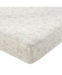 Lambs & Ivy Signature Organic Cotton Muslin Bunny Fitted Crib/Toddler Sheet
