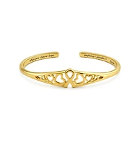 Dloria Choose Hope Cancer Awareness Heart Engraved Adjustable Cuff Bracelet