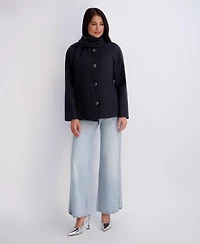 Kensie Women's Faux-Wool Funnel Neck Coat