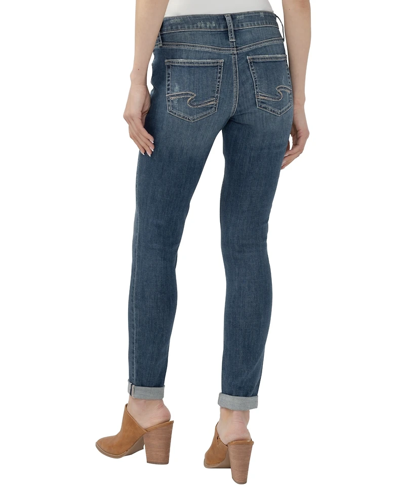 Silver Jeans Co. Women's Girlfriend Mid-Rise Skinny Denim