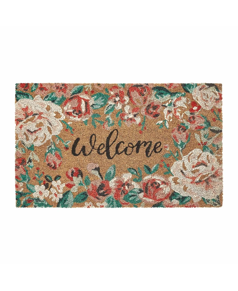 Vcny Home Traditional Welcome Outdoor Coir Doormat, 18" x 30"