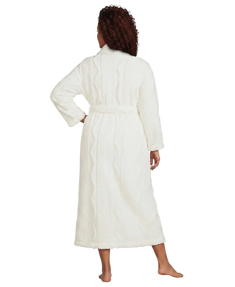Lands' End Plus Cozy Cable Robe