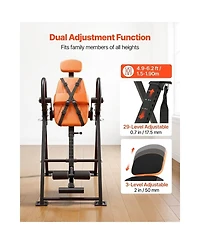 Sugift Heavy Duty Inversion Table with Dual-Roller Ankle Lock and Adjustable Tether Strap 300 Lbs