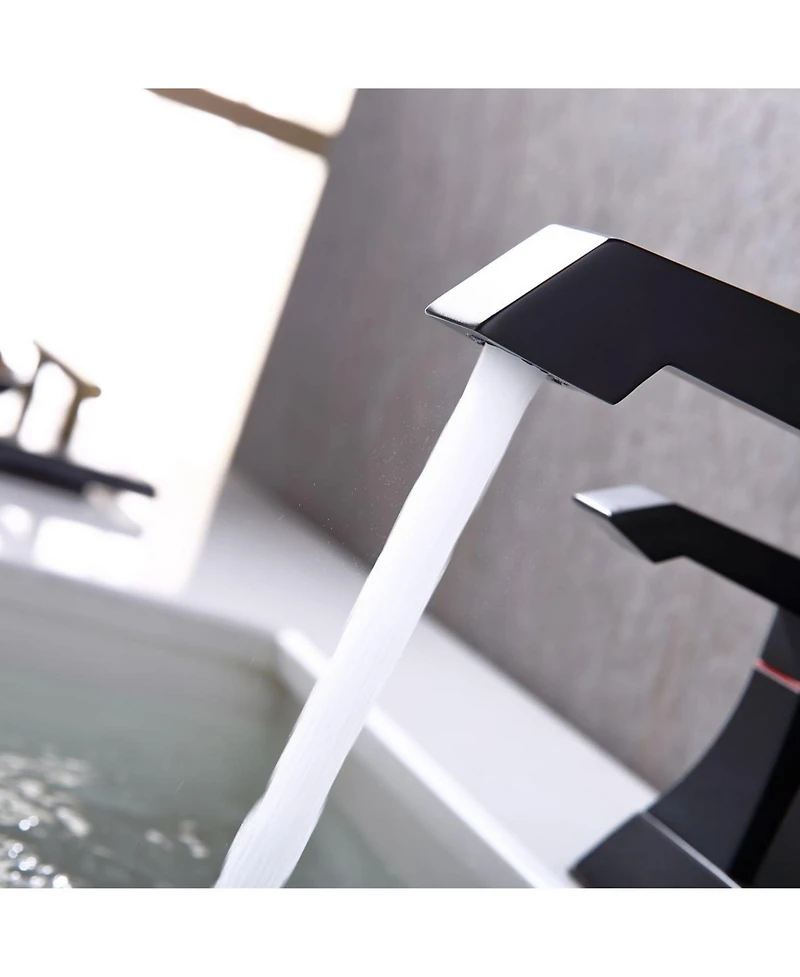 Phying 2-Handle Bathroom Faucet Heavy Duty Deck Mounted Lavatory Sink Faucet Modern Style Basin Mixer Tap for Bathroom Vanity
