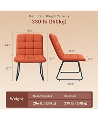 homfan Faux Leather Dining Chairs Set of 4, High-Resilience Foam, Upholstered Dining Room Chairs with Metal Frame