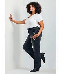 Avenue Women's Plus Kira Wide Leg Jeans