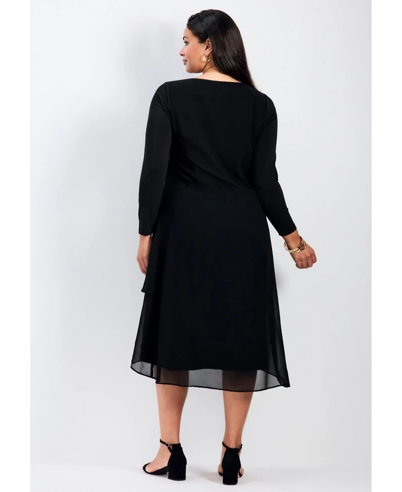 Avenue Women's Plus Fantasia Chiffon Dress