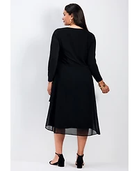 Avenue Women's Plus Fantasia Chiffon Dress