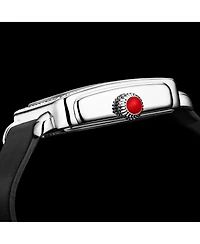 Elegant Women s Rectangular 35×47mm Dress Watch – Model 4060L.1, Silver Case, Black Leather Strap, Crystal Bezel