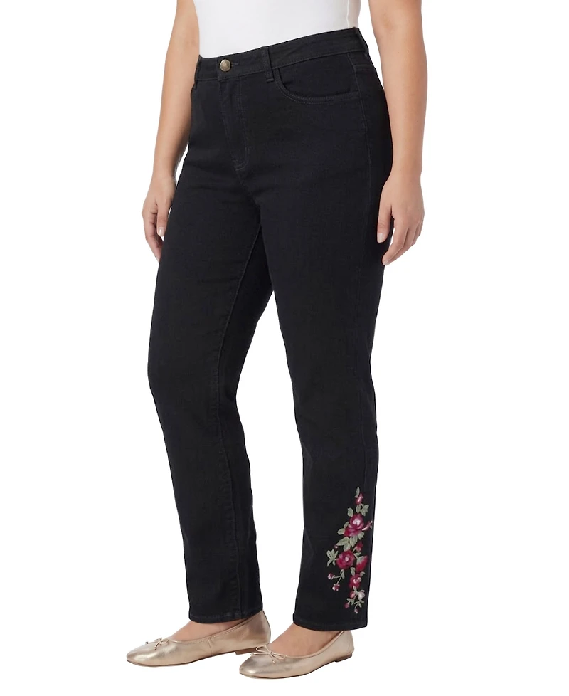 Woman Within Women's Tall Straight-Leg Stretch Denim Five-Pocket Jeans