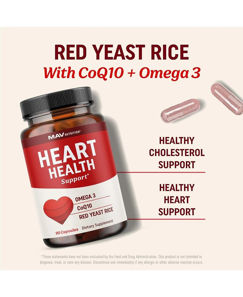 Mav Nutrition Red Yeast Rice Capsules, 90ct