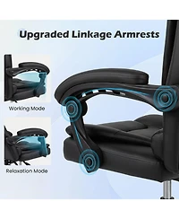 Gymax Executive Chair High Back Office with Linkage Armrests Adjustable Height