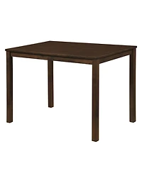 Gymax Farmhouse Kitchen Table Rectangular Dining Table with Solid Rubber Wood Frame