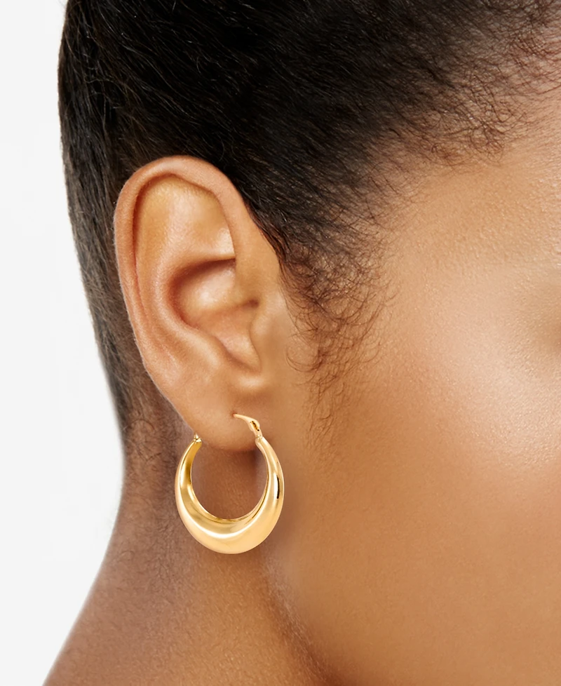 Macy's Polish Graduated Hoop Earrings in 18k Yellow Gold