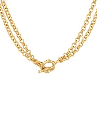 Guess Gold-Tone Crystal Toggle Necklace