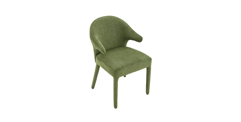 Flynama Set of 2 Boucle Fabric Hug Chairs with Armrests, Upholstered Accent Dining Chairs