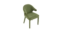 Flynama Set of 2 Boucle Fabric Hug Chairs with Armrests, Upholstered Accent Dining Chairs