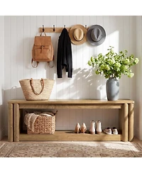 Tribesigns 70.8-Inch Long Entryway Shoe Bench, 2-Tier