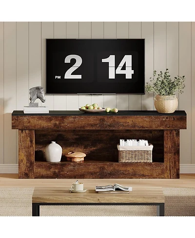 Tribesigns 63-inch Tv Stand with Storage, Rustic Entertainment Center