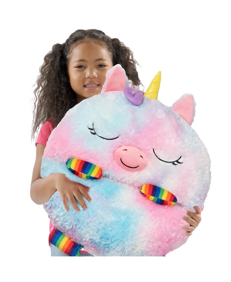Happy Nappers Rainbow Unicorn Large Pillow-and-Sleeping-Bag Weighted Plush