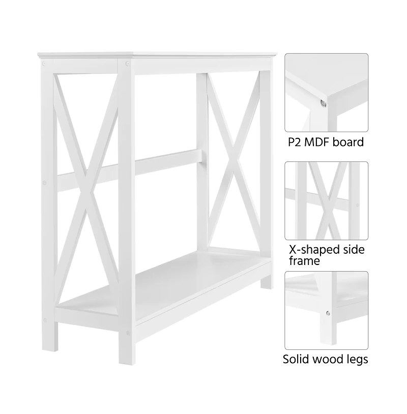 Slickblue Design Console Table with Lower Shelf for Entryway Storage