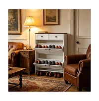 Slickblue Entryway Shoe Storage Cabinet with Hidden Shoe Organizer