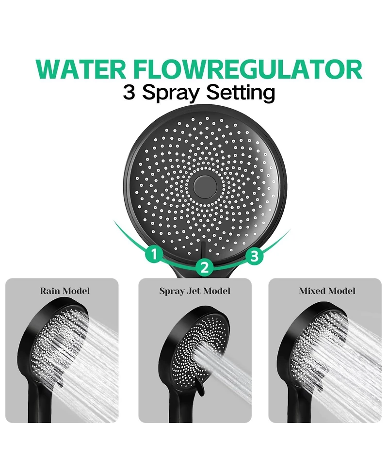 Cyqbd 10" Rain Shower Head with Handheld Spray and Extension Arm